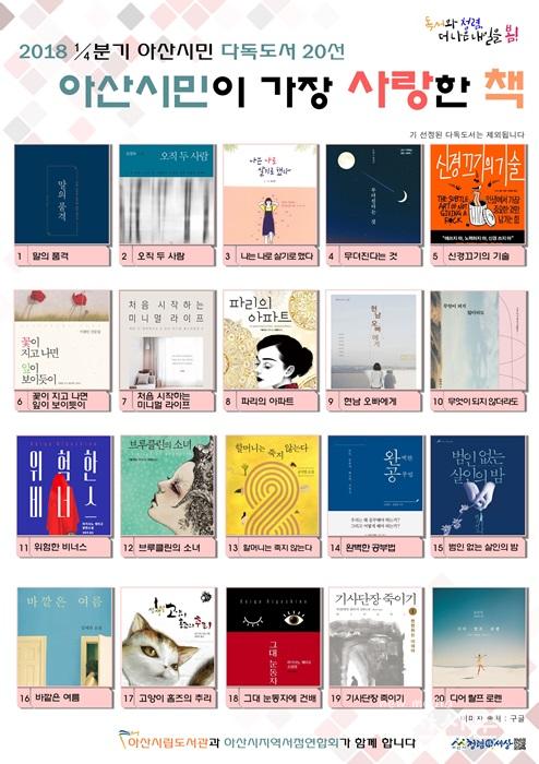 3. 시립도서관, 2018년 1-4분기 아산시민이 가장 사랑한 책 20선.jpg